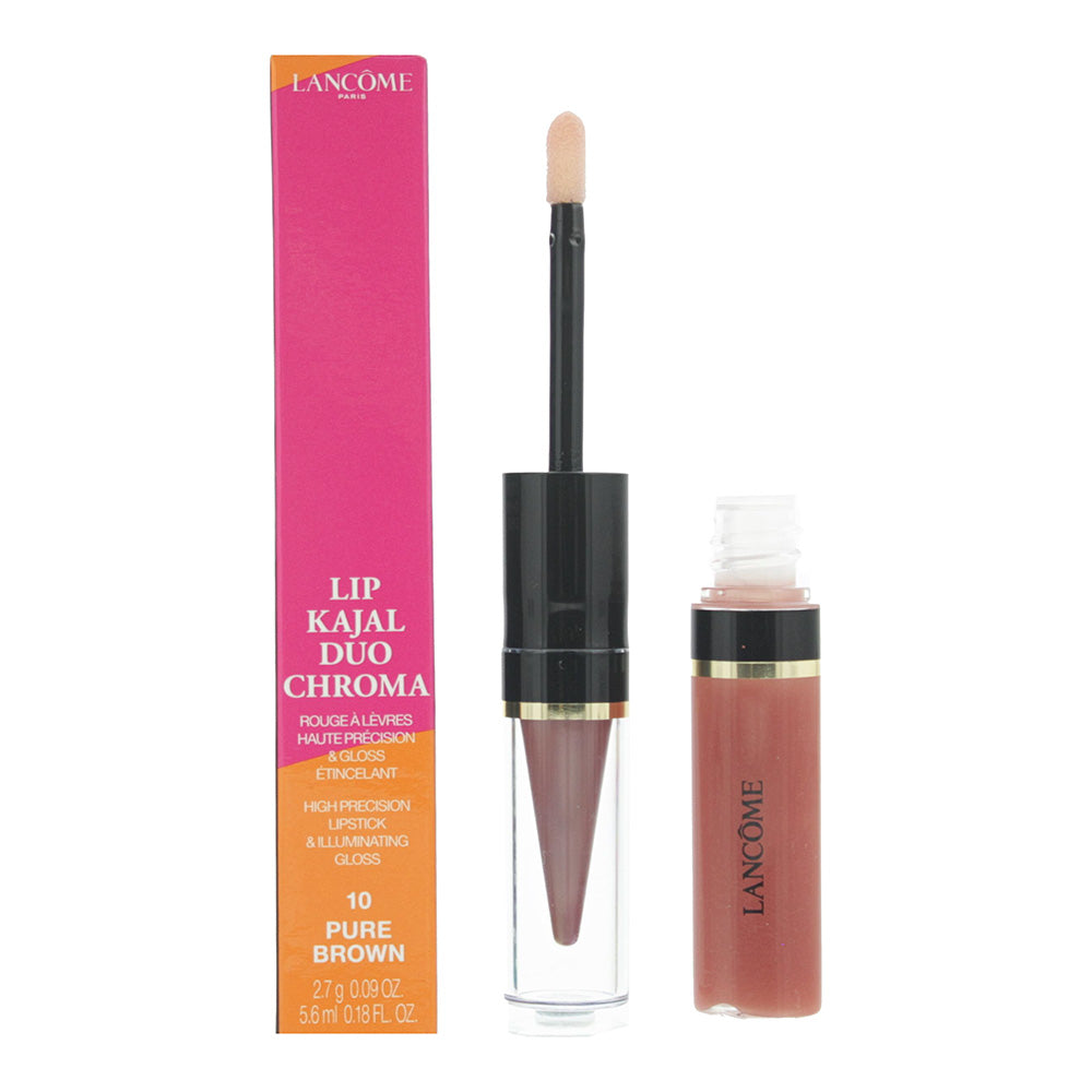 Lancome Kajal Duo Chroma Lipstick 2.7g & Illuminating Gloss 5.6ml #10 Pure Brown