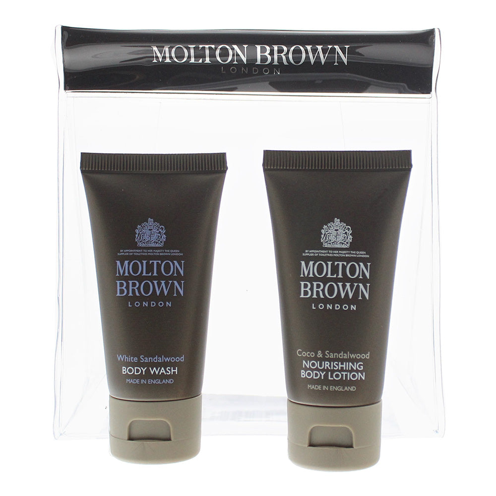 Molton Brown 1x 30ml Body Lotion 1x 30ml Body Wash Gift Set White Sandalwood