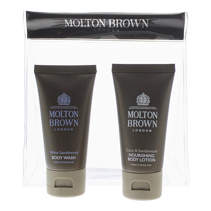 Molton Brown 1x 30ml Body Lotion 1x 30ml Body Wash Gift Set White Sandalwood