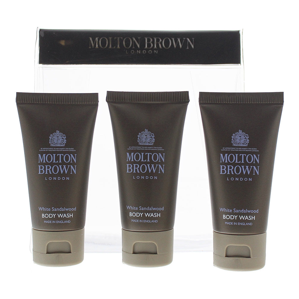 Molton Brown 3x 30ml Body Wash Gift Set White Sandalwood