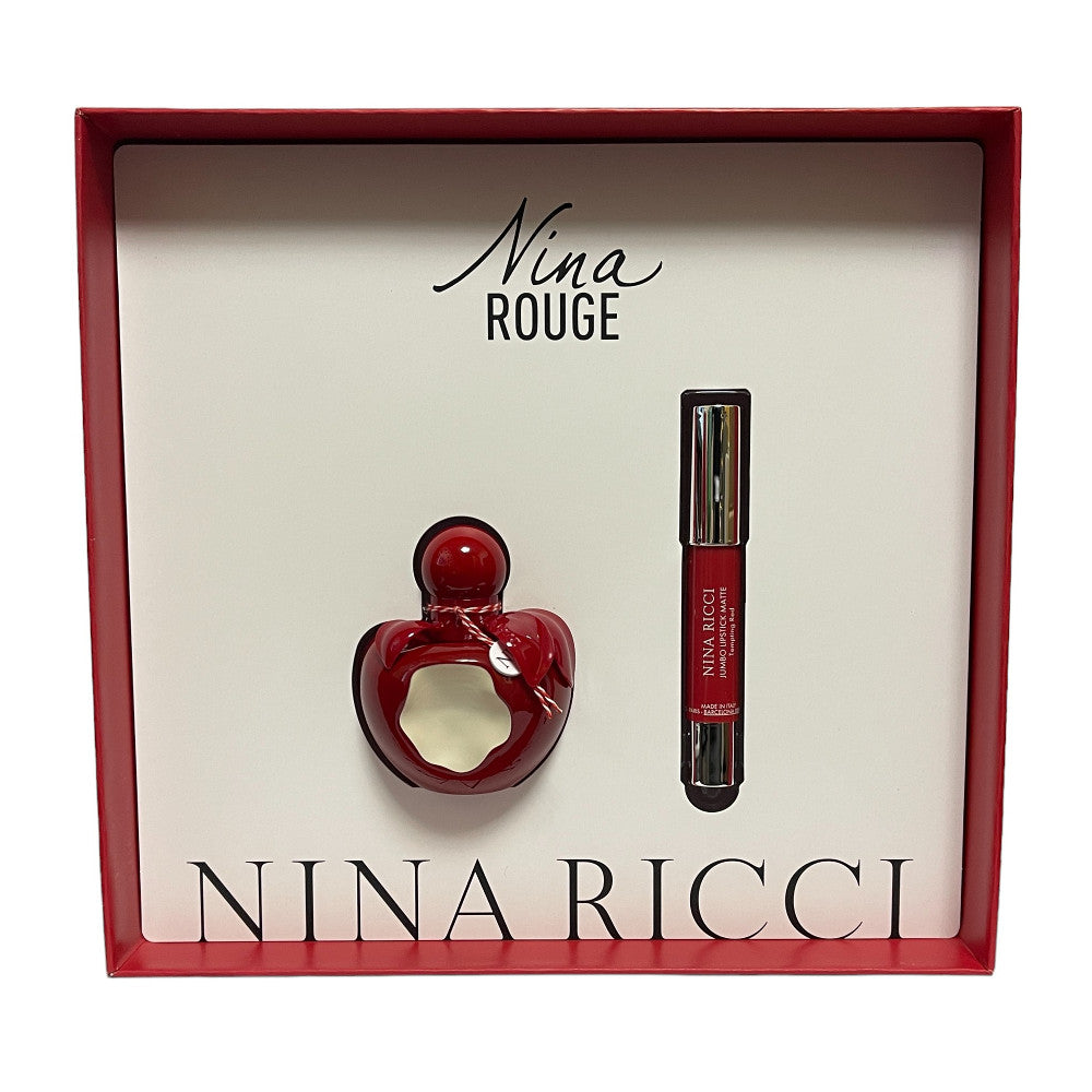 Nina Ricci Nina Rouge Les Belles de Nina 50ml EDT Spray & 2.5g Lipstick Gift Set