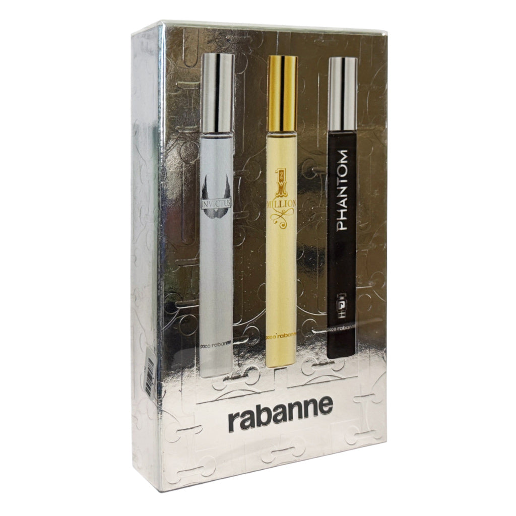Paco Rabanne 3x 10ml Travel Spray Gift Set for Men Invictus Phantom 1 Million