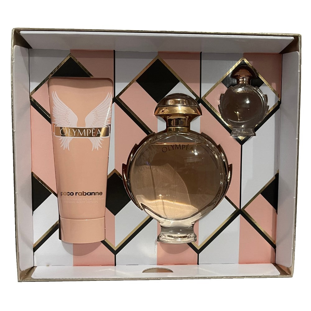 Paco Rabanne Olympea 80ml EDP Spray 3 Piece Gift Set