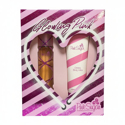 Pink Sugar by Aquolina 100ml EDT Spray & 200ml Body Lotion Gift Set