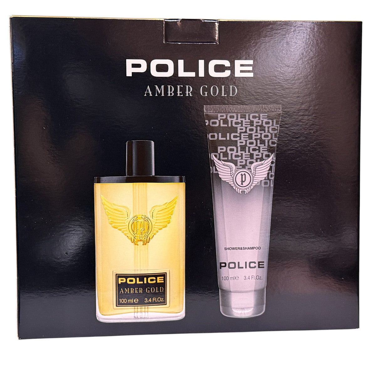 Police Amber Gold Men 100ml EDT Spray & 100ml Shower Gel Gift Set