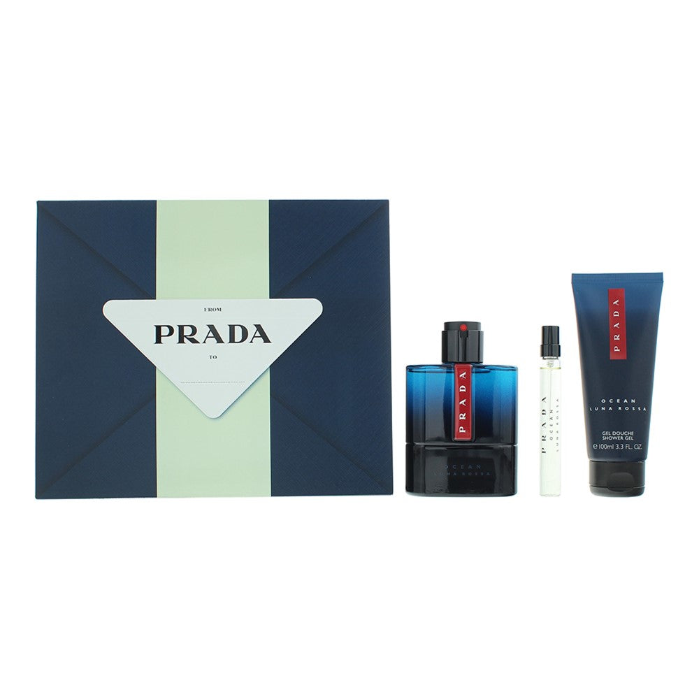 Prada Luna Rossa Ocean 100ml EDT Spray 3 Piece Set
