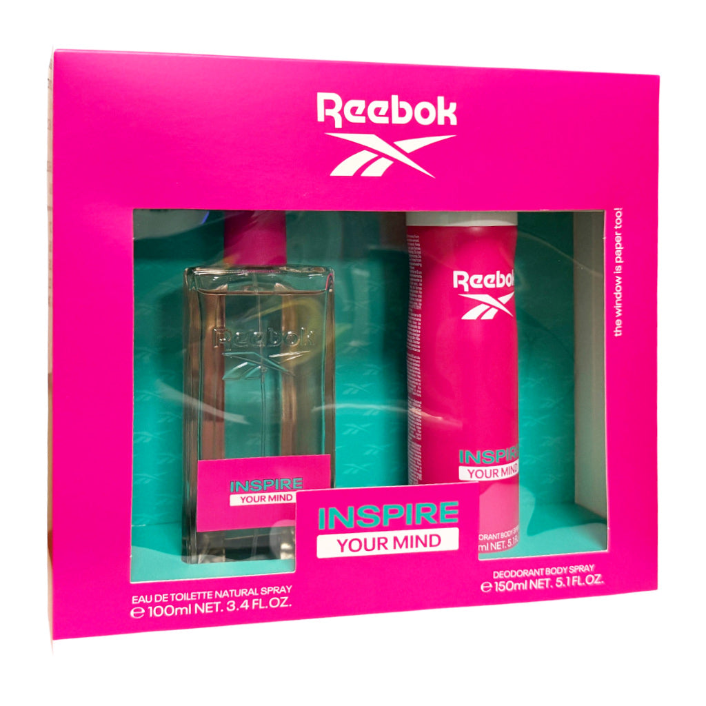 Reebok Inspire Your Mind 100ml EDT Spray & 150ml Deodorant Gift Set for Women