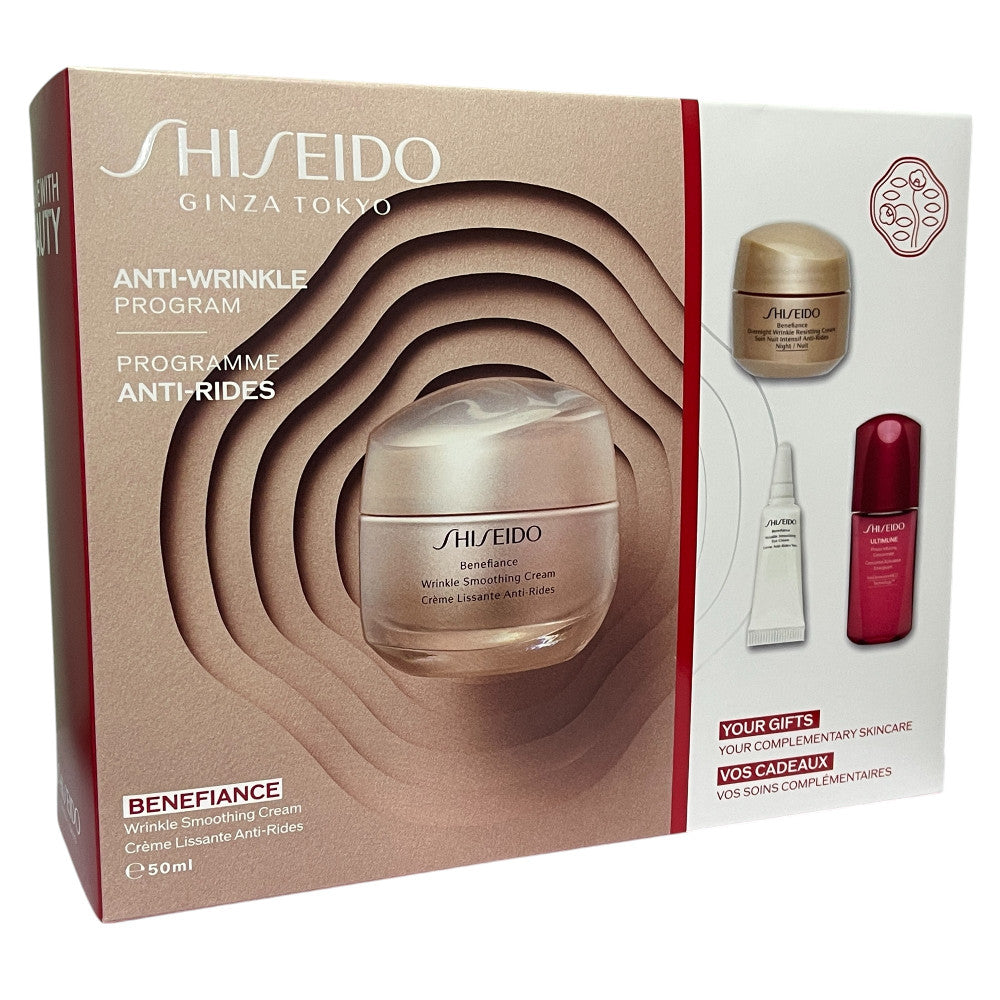 Shiseido Benefiance Wrinkle Smoothing Cream 50ml + 3x Minis Gift Set
