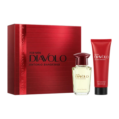 Antonio Banderas Diavolo 50ml EDT Spray + 75ml Aftershave Balm Gift Set - complete gift set and contents