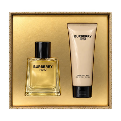 Burberry Hero 50ml EDT & 75ml Shower Gel Gift Set – open presentation tray with all contents