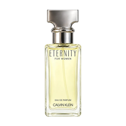 Calvin Klein Eternity 30ml EDP + Body Lotion 100ml Gift Set – 30ml clear pale-yellow Eternity perfume with silver T cap