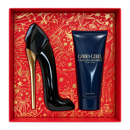 Carolina Herrera Good Girl 50ml EDP Spray & Body Lotion 100ml Gift Set; contents in open presentation tray