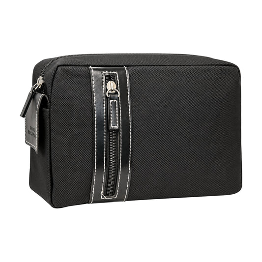 David Beckham Toiletry Bag Black with White Stitching - product view