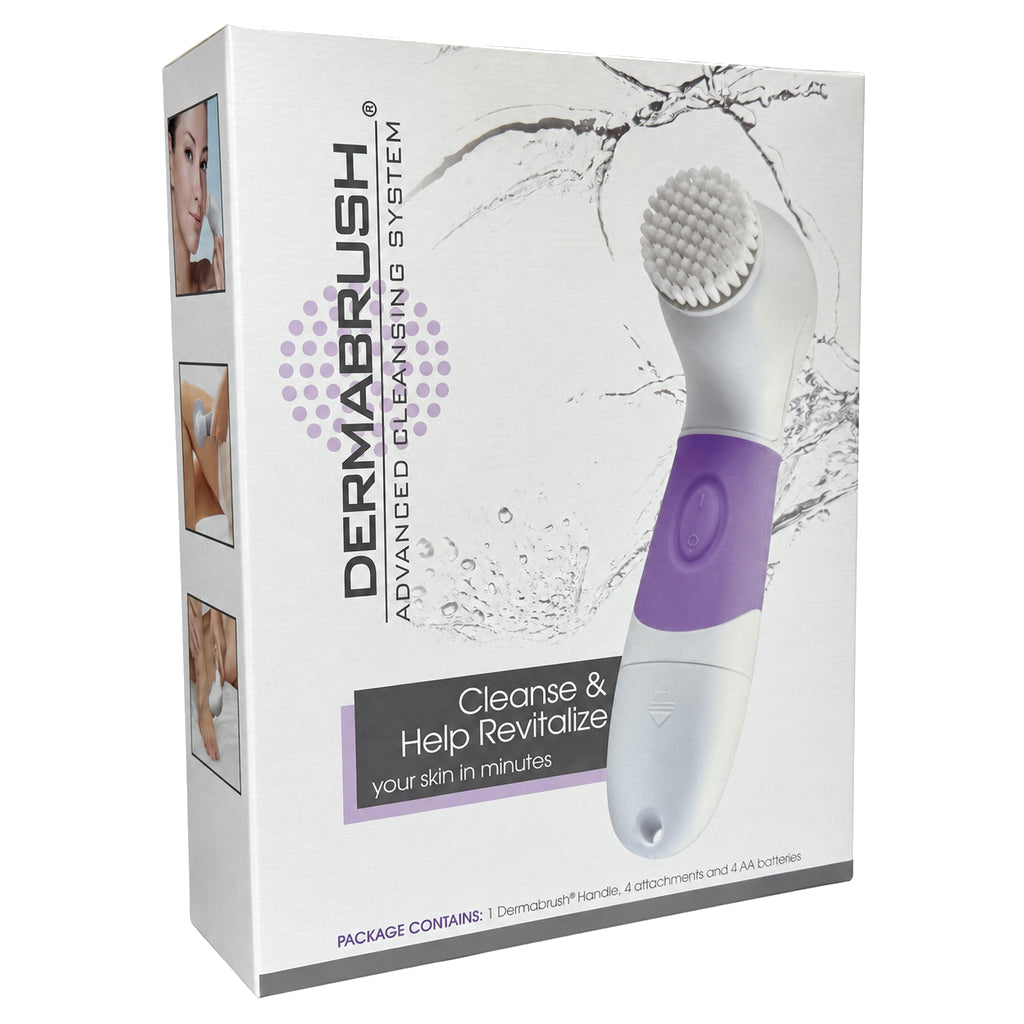 Dermabrush Brush Cleaning System for Face & Body retail box angled view