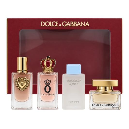 Dolce & Gabbana 3x 5ml 1x 4.5ml Miniature Gift Set for Women; complete gift set with packaging