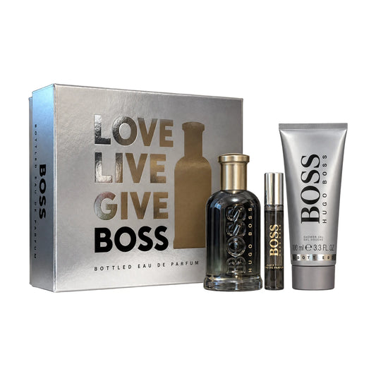 Hugo Boss Bottled 100ml EDP + 10ml EDP + 100ml Shower Gel Gift Set – products with closed gift box