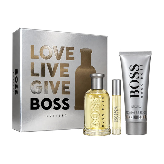 Hugo Boss Bottled 100ml EDT + 10ml EDT + 150ml Shower Gel Gift Set – products with closed gift box