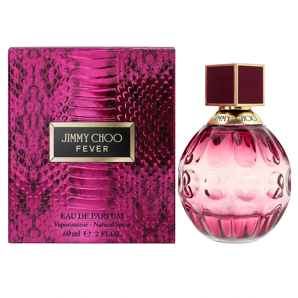 Jimmy Choo Fever 60ml Eau de Parfum Spray bottle with pink box
