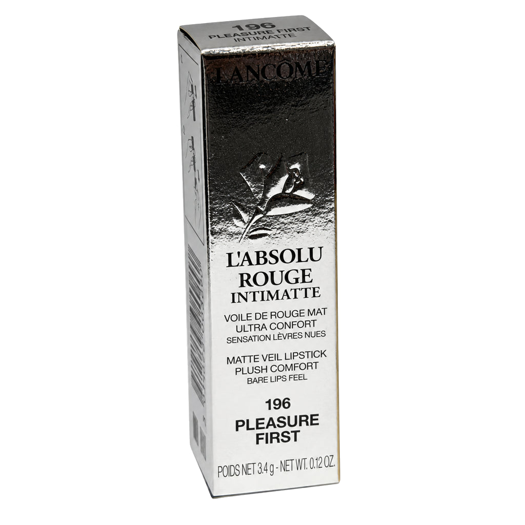 Lancôme L'Absolu Rouge Intimatte lipstick 3.4g shade #196 Pleasure First, shade-specific retail box only
