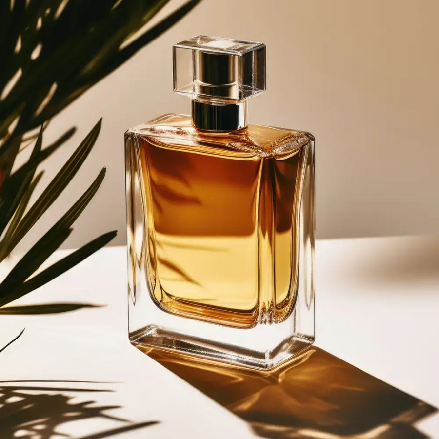 Man spraying himself with fragrance