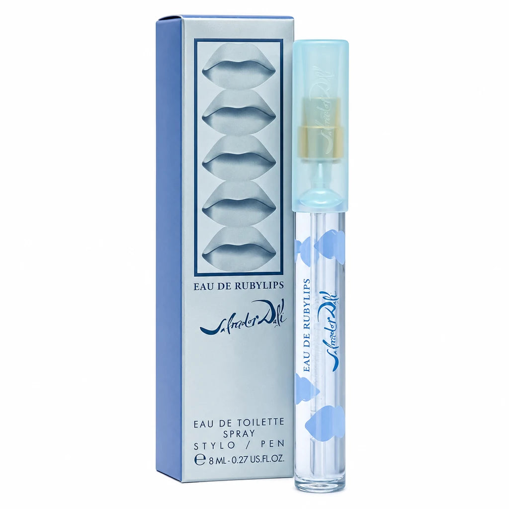 Salvador Dali Eau De Rubylips 8ml EDT Pen Spray with silver and blue box