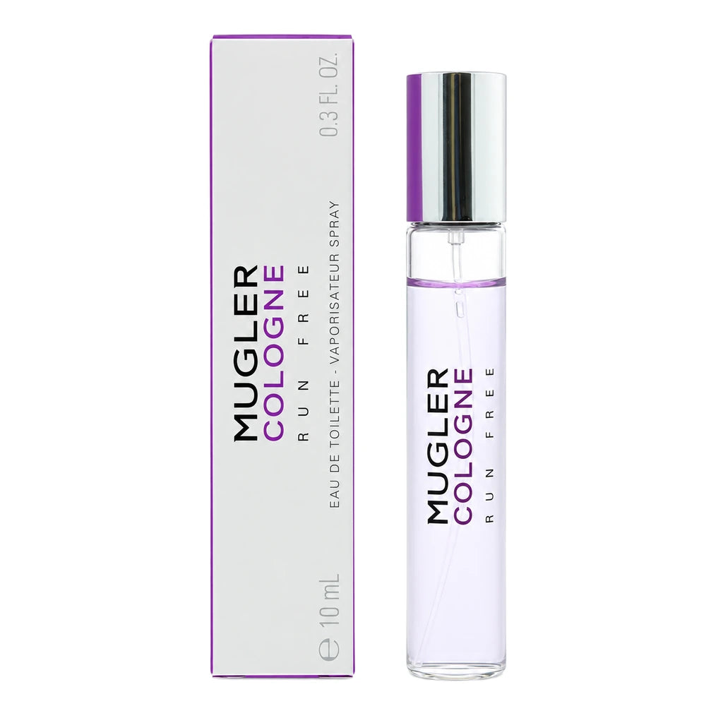 Thierry Mugler Cologne Run Free 10ml Eau de Toilette travel spray bottle with retail box
