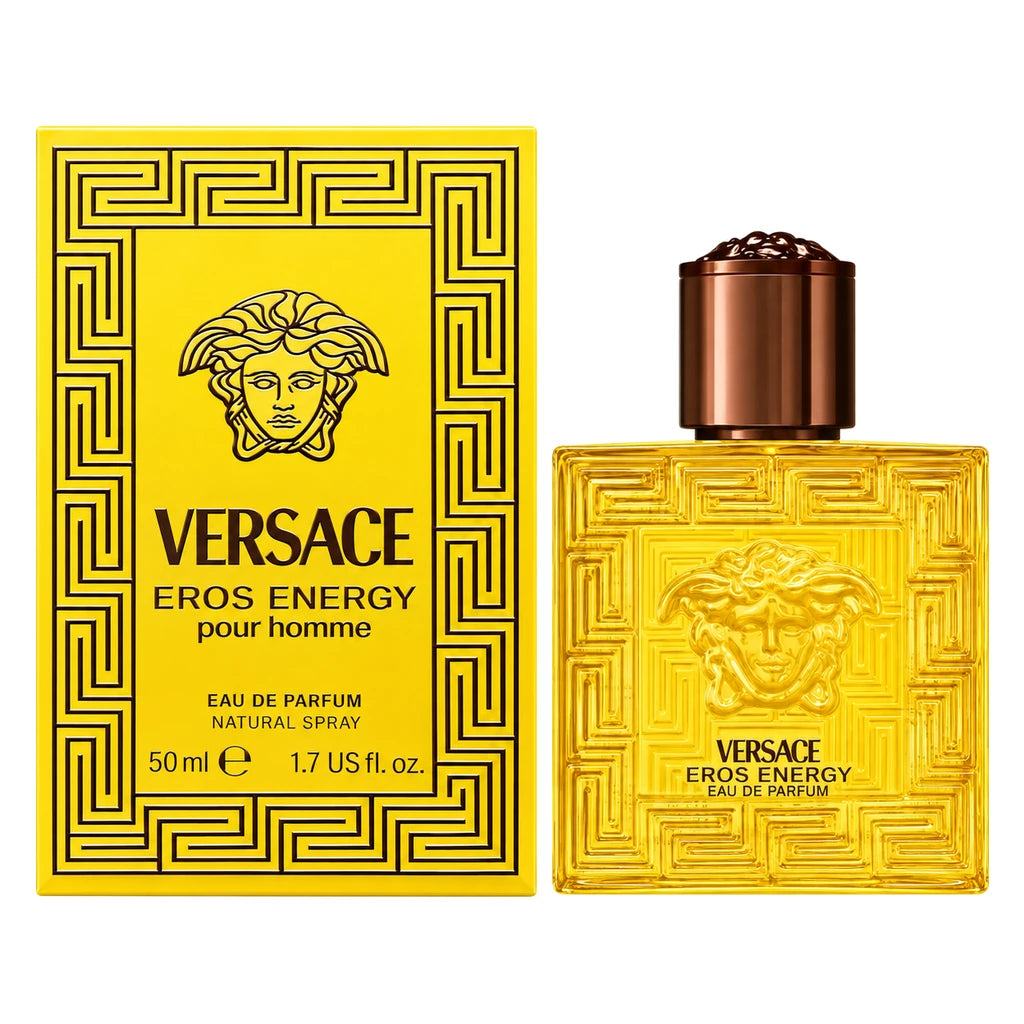 Versace Eros Energy 50ml Eau de Parfum Spray bottle with retail box